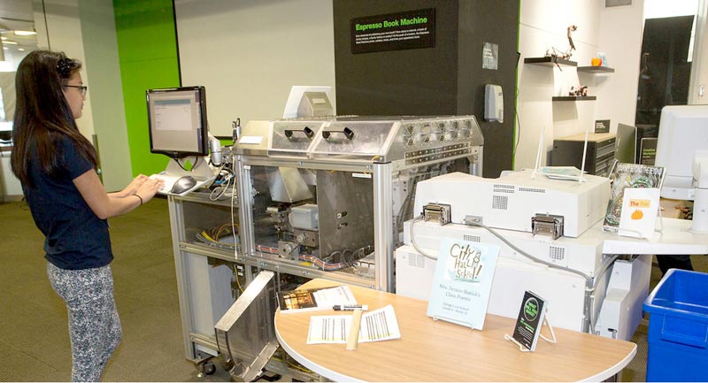 The Espresso Book Machine allows customers to print and bind their own books.